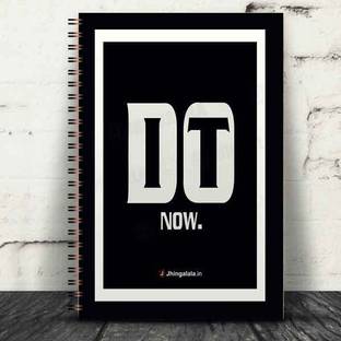 Jhingalala Wirebound Plain Notebook For Personal and Office stationery Diary with Do It Now Printed on the Cover A5 Notebook Unruled 160 Pages