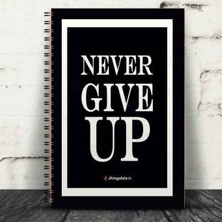 Jhingalala Wirebound Plain Notebook For Personal and Office stationery Diary with Never Give Up Printed on the Cover A5 Note Book Unruled 160 Pages