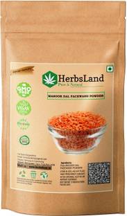 HerbsLand 100% Pure and Natural Masoor Dal Facewash Powder For Skin, Face Pack | Face Mask for Fairness | Tanning & Glowing Skin Face Wash