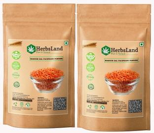 HerbsLand 100% Pure and Natural Masoor Dal Facewash Powder For Skin, Face Pack | Face Mask for Fairness | Tanning & Glowing Skin Face Wash