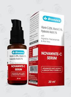 Bionova C - VItamin C Serum | Highly Absorbing Vitamin C, With Vitamin E, Hyaluronic Acid, Argireline Peptides, Niacinamide & Aloevera | 30ml