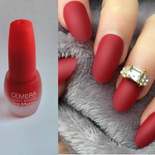 Cemera High Shine Ice Matte Nail Polish Red Red