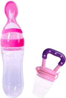 GRAYSEE Baby Silicone Food Feeder And Fruit Nibbler Combo Teether and Feeder Teether and Feeder (Blue)  - Silicone
