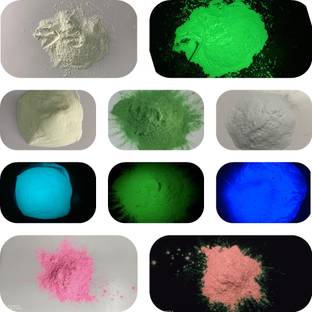 JASH Night Glow Paint Powder Multicolours(Green,blue,dark green,pink,voilet)each 10gm(Total 50gms)
