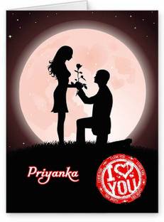 मिडास क्राफ्ट I Love You Priyanka ….07 Romantic Quote ग्रीटिंग कार्ड