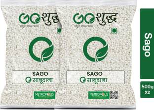 Goshudh Premium Quality Sabudana/Sago Pack Of 2 (500g each) Sago