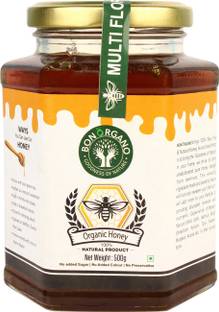 bon organo Unprocessed Pure Multiflora |Wild Forest|Multifloral Honey |Organic Raw Honey| Natural|No preservatives| No Artificial Color|No Added Sugar 500Gms