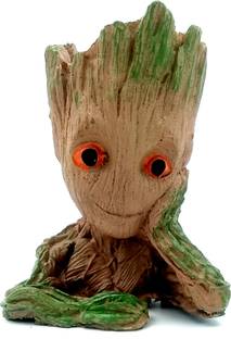 Aakriti Groot Flowerpot Super Cute Tree Man Planter Flower Pot with Drainage Hole Pencil Pen Holder Ornament for Festive and Birthday Gift Plant Container Set