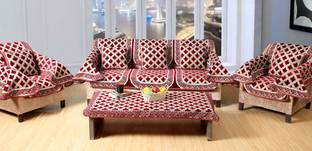 Multitex Velvet Geometric 3+1+1 Seater Sofa Cover