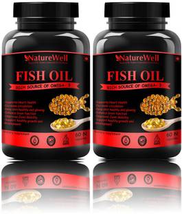 Naturewell Premium Fish Oil (Triple Strength) Omega 3 Red(120 capsules)(Pack of 2)