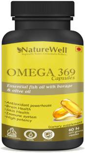 Naturewell Premium Omega 369 Fish Oil 1000mg Capsule for Men & for Women with Omega 3