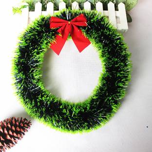 Marwari Arts Christmas Wreath Christmas Xmas Tree Door Wall Hanging Ornaments Decoration Items/Christmas Gifts/Christmas Decoration Items/Door Hanging/Wall Hangings Wreath Pack of 1