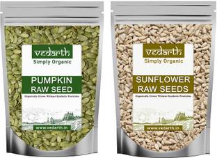 Vedarth Organic Combo of Pumpkin Seed and Sunflower Seed (100 Gram Each Pack) Pumpkin Seeds, Sunflower Seeds