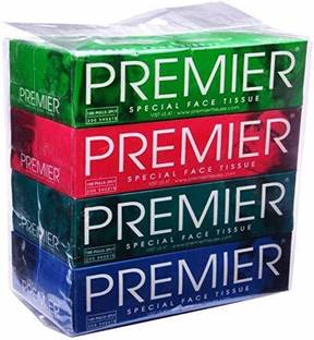 Premier Facial Tissues 2Ply 100Pulls (Pack Of 4)
