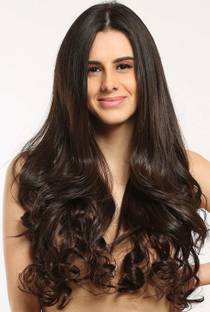 BeatStock 3/4 Full Head Curly Wave Clips in on Synthetic  Extensions  pieces for Women 5 Clips in 24 inch (Dark Brown) Hair Extension