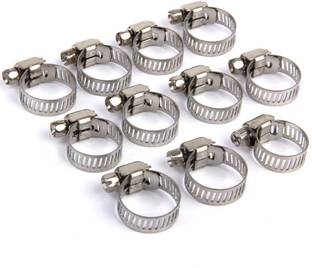Cay Stainless Steel 10 Pcs Adjustable Hose Pipe Clips Spring Clamp 13-19 mm Safety Clips Hose Clamps