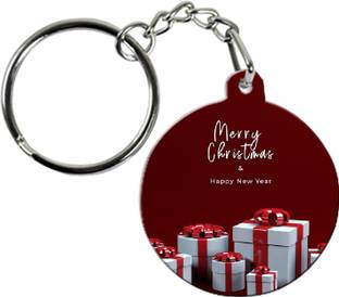 COLOR YARD best happy new year 2021 keychain gift box-merry-christmas design on Key Chain