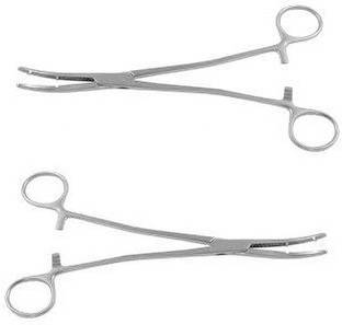 FusionKraft Heaney Hysterectomy / Uterine Clamp Forceps, Double Tooth, Curved Jaws, 8.25" (Pack of 2) Hemostats Forceps