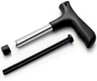 Shopment Steel Peeler Young Water Punch Tap Drill Straw Hole Open Coconut Tool Opener (Steel) Straight Peeler (Silver) Straight Peeler