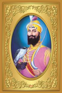 god & god's 46 cm Sikh Gurus Shri Gobind Singh Sparkle Lamination Sticker Self Adhesive Sticker