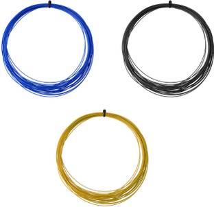 RoyalT Badminton Racket String (Wire) Pack of 3 Pair Multi Color 0.69 Badminton String - 10 m