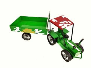 BHATIYA Metal Lokhand Tractor Toy with Trolley for Kids Unbreakable - Farm Tractor Toy with Trolley | Tractor Vehicles Toy for 12Months or Above Kids, Boys, Girls, Children | Made in India Tractor(green)
