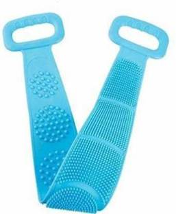 HUKBO Silicone Body Back Scrubber, Double Side Bathing Brush for Skin Deep Cleaning Massage, Dead Skin Removal Exfoliating Belt for Shower, Easy to Clean, Lathers  ts022