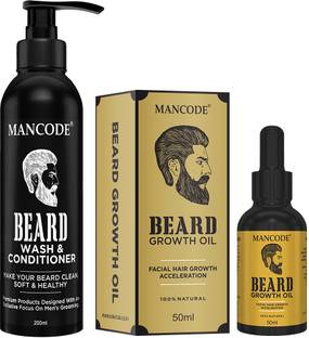 MANCODE Beard Wash and Conditioner,200ml + Beard Growth Oil, 50ml