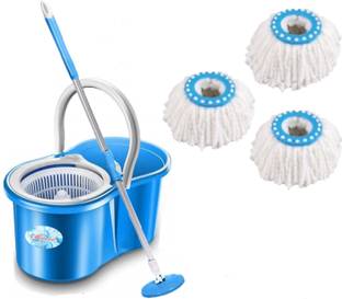 Shivonic Amazing Smart Easy To Clean Floor Magic Bucket 2 Absorbers, Wet and Dry Mop Set