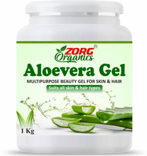 Zorg Organics Pure Natural Aloe Vera Gel (1000 Gram ) - Ideal for Skin Treatment, Face, Acne Scars, Hair Treatment