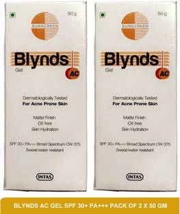 Blynds Sunscreen - SPF 50 PA+++ AC Gel - water resistant & sweat resistant sunscreen(pack of 2)50g