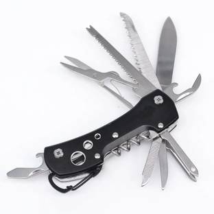 Bambble 12 IN 1 Multitools Swiss Knife Multi Functions Army Pocket Knife Camping Survival Tools 12 Function Multi Utility Swiss Knife