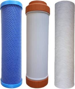 SANRACHNA ENT Hi-Tech Replacement CTO GAC PP Cartridges Filter Set 10 Inch for Under Sink RO Water Purifier - 3 Pcs Solid Filter Cartridge