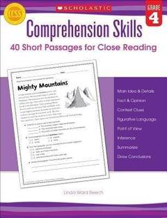 Comprehension Skills: 40 Short Passages for Close Reading: Grade 4