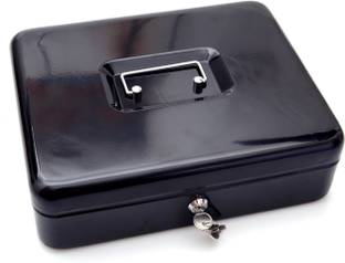 Breewell Latest New Locking Large Cash Box, Black Cash Box