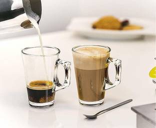 Vastarpara Pack of 6 Glass Crystal Tea and Coffee Glass Cup for Tea and Coffee, Beautiful Small Tea Cups, 125ml, Set of (6) (Clear) Glass Coffee Mug