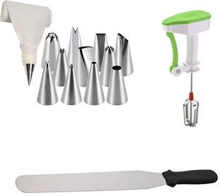 RAJJA 12 Piece Cake Decorating Set Frosting Icing Piping Bag Tips with Nozzles Kitchen Tool Set