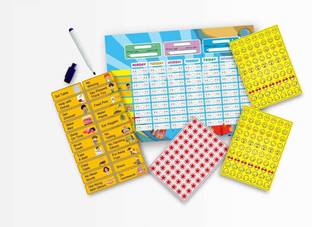 Skylofts Magnetic Resposibility Chart Behaviour Reward Chart for Kids with 20 Responsibility Magnets, 210 Star/ Emoji Stickers & 2 Erasable Pens