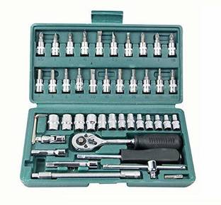 EBOFAB 46 in 1 Pcs Tool Kit and Screwdriver and Socket Set Multi Purpose Combination Tool Case Precision Socket Set Combination Screwdriver Set