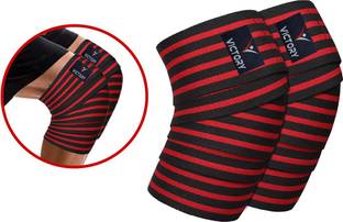 VICTORY Knee Wraps Pair for Squats, Gym, Power Lifting Knee Support