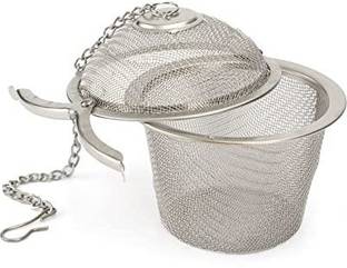 SEASPIRIT Stainless Steel Big Net Mesh Style Easy Loose Leaves Green Tea Filter Pot Infuser Strainer/Basket Shaped Loose Leaf/Tea Infuser/Tea Ball Infuser/Tea Strainer Infuser/Tea Filter/Tea Maker/Basket Tea Infuser/Tea Maker Infuser Tea Strainer