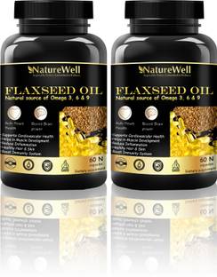 Naturewell Ultra Flax Seed Oil Capsules, Omega 3-6-9 fatty acid (Pack of 2)