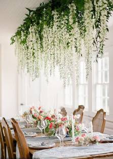 Saikara Collection Artificial Wisteria Vine Hanging Garland For Home Decor White Westeria Artificial Flower