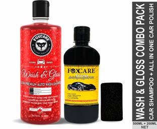 FOXCARE WASH & GLOSS CAR SHAMPOO + ALL IN ONE POLISH Car Washing Liquid