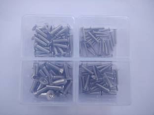 GSK Cut Bolt SS 202 Allen CSK Screws 100 pcs, M3/M4/ M5/M6 X 20mm Length Bolt Set Kit