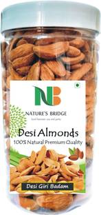 Nature's Bridge Desi Giri Badam Asal 400 Gm / Desi Almonds / Desi Badam / Premium Giri / Badam - 400 Gm Jar Pack Almonds
