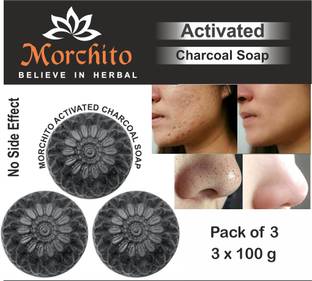 Morchito Activated Charcoal Soap For Men & Women | Anti Wrinkle , Acne , Blackheads , Natural Detox Face Soap | Face & Body Soap |