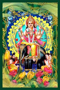 god & god's 46 cm Vishwakarma ji Sparkle Lamination Sticker Self Adhesive Sticker