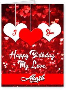 Midas Craft Happy Bithday Akash ….08 Romantic Birthday Quote Greeting Card