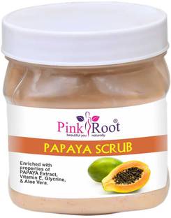 PINKROOT Papaya Scrub Enriched with properties of PAPAYA Extract, Vitamin E, Glycrine, & Aloe Vera Scrub